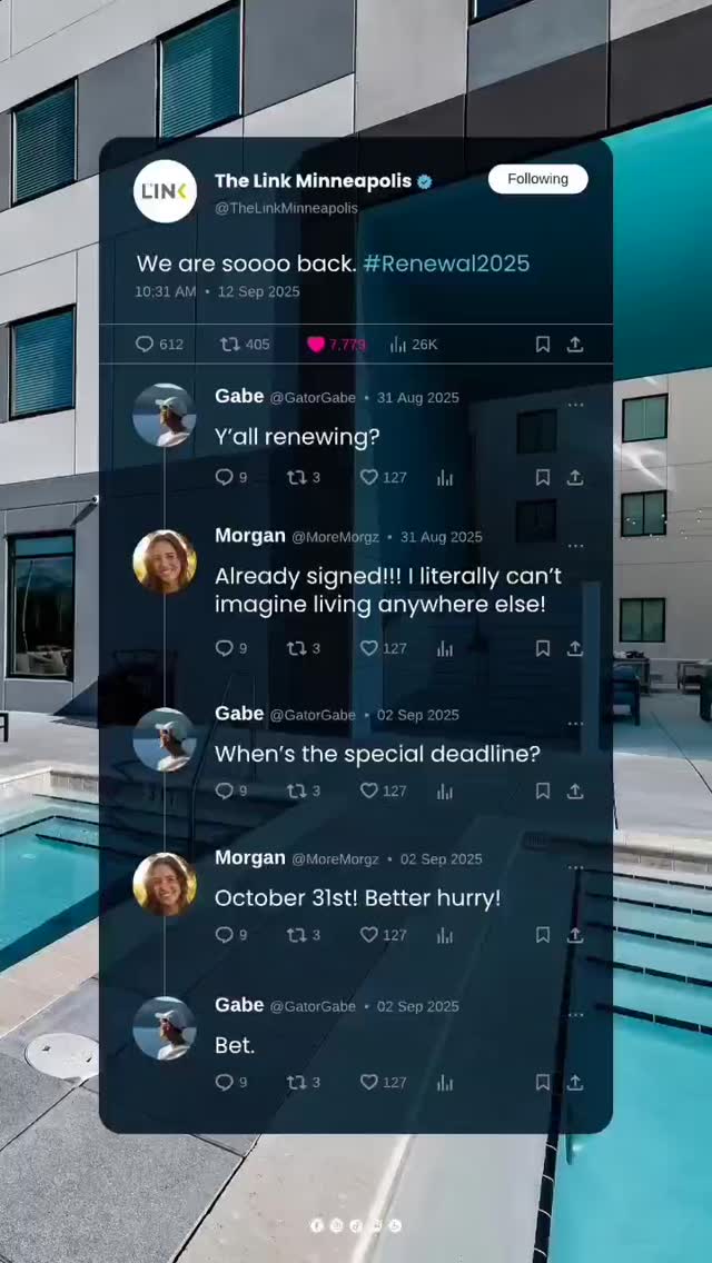 Hurry, renewal specials end soon! \ud83d\udd52 Lock in your rate before October 31st to avoid higher prices on most floorplans! \u27a1\ufe0f Contact us today and move quickly before rates increase.