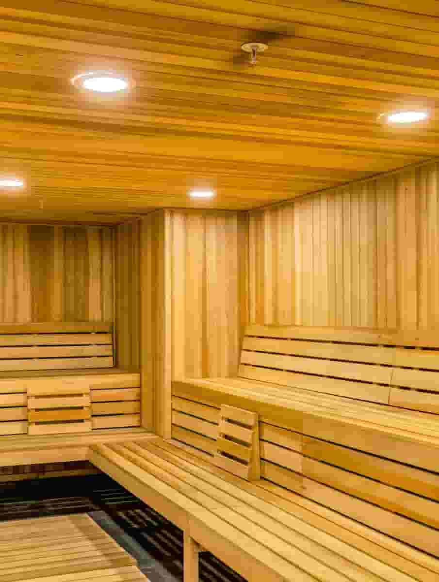Real wood sauna