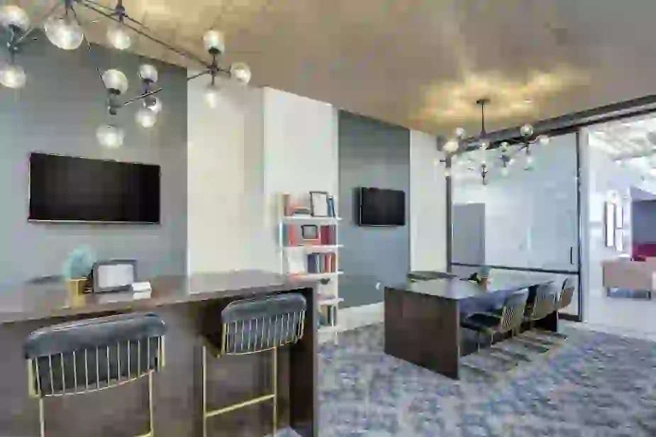 Concierge desks with elegant lighting