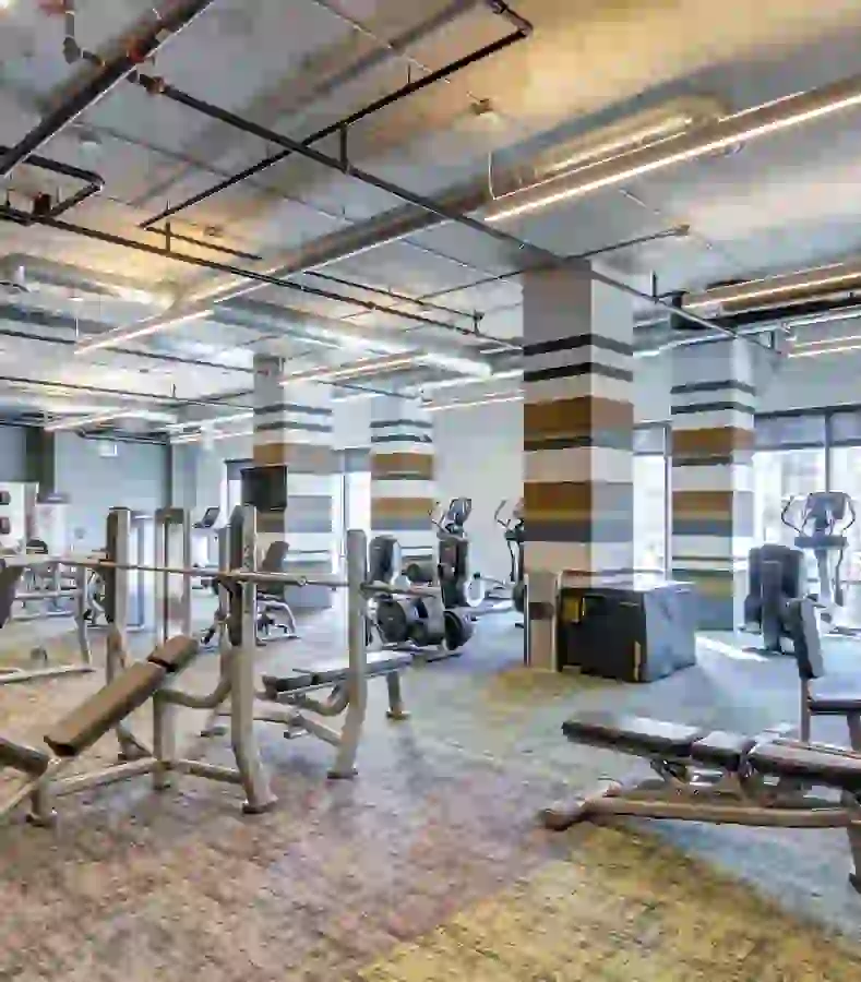 24 Hour Fitness Center with strength training, cardio, and yoga